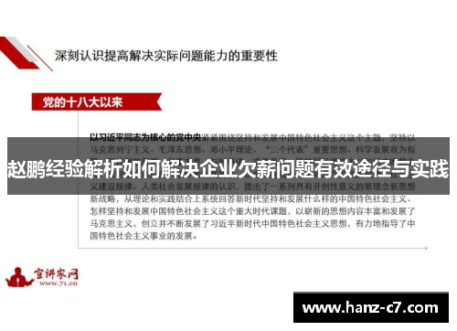 赵鹏经验解析如何解决企业欠薪问题有效途径与实践