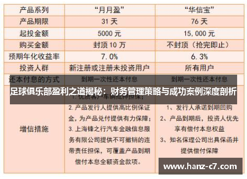 足球俱乐部盈利之道揭秘：财务管理策略与成功案例深度剖析