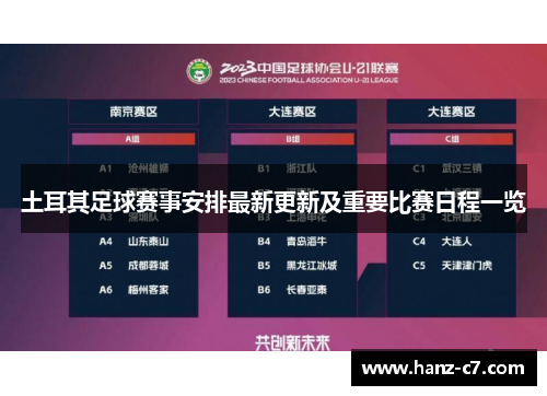 土耳其足球赛事安排最新更新及重要比赛日程一览
