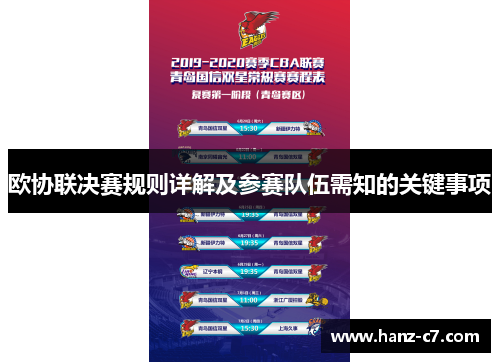 欧协联决赛规则详解及参赛队伍需知的关键事项 欧协联决赛规则详解及参赛队伍需知的关键事项